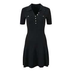 V-neck cinched waist slim Dress