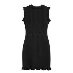 Trim Doll Collar Mermaid Knit Vest Dress Women