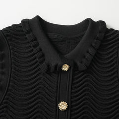 Trim Doll Collar Mermaid Knit Vest Dress Women