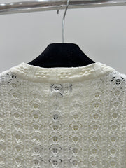 Cut-out embossed knitted dress