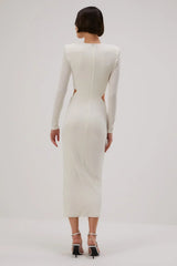 Misha Beatriz Slinky Jersey Midi Dress - Ivory