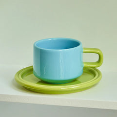 1PC Coffee Cup and saucer Set Ceramic Mug for Family Tea Cup Set Cups and Mugs Drinkware Korean Coffee Cups
