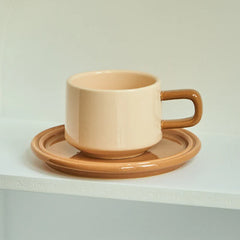 1PC Coffee Cup and saucer Set Ceramic Mug for Family Tea Cup Set Cups and Mugs Drinkware Korean Coffee Cups