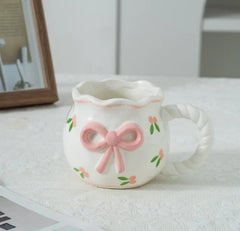 Cute Cherry Ceramic Mug, Small Niche Design, Water Cup with Gift Box, Household Drinking Set, Kitchen,Dining and Bar