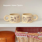 Korean Cute Puppy Mug Coffee Cup Milk Cup Ceramic Cup Girl's Gift