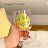 Creative Transparent Cup High Temperature Resistant High Borosilicate Silicon Simple Letter Creative High Foot Cup