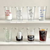 370ml Cup Large Capacity Letter Glass Coffee Cup Coffee Cup Simple Classic Letter Milk Cup Breakfast Cup Juice Drinking Cup