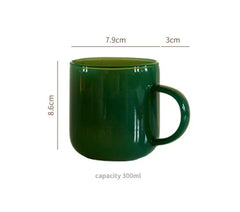 Jade Glass Cup Retro Green Glass High Borosilicate Glass Heat resistant Tea Cups Glass Coffee Mug Drinkware Dinking milk water