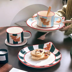 Mugs Water Cup Mark Cup Korean Cute Hand Painted Birthday Dog Ceramic Coffee Cups Set Stanley Cups Coffee Mug Kitchen Drinkware