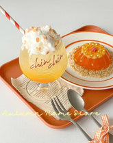 Korean Style Letter Cup Cold Drink Juice Red Wine Cup Tall Footed Household Glass Cup Cocktail Glass