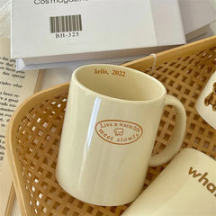 301-400ml Breakfast Drink Coffee Tea Milk Cups Teddy Bear Pattern Large Ceramic Mugs Office Kitchen Tableware Drinkware Gifts