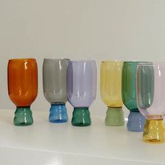 Champagne Glass Handmade Color Glass Wine Goblet Juice Cup Heat-Resistant Water Cup Drinking Wine Glass Cocktail-glass