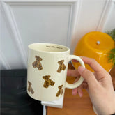 301-400ml Breakfast Drink Coffee Tea Milk Cups Teddy Bear Pattern Large Ceramic Mugs Office Kitchen Tableware Drinkware Gifts
