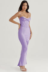CHARMAINE LAVENDER CORSET MAXI DRESS - Purple