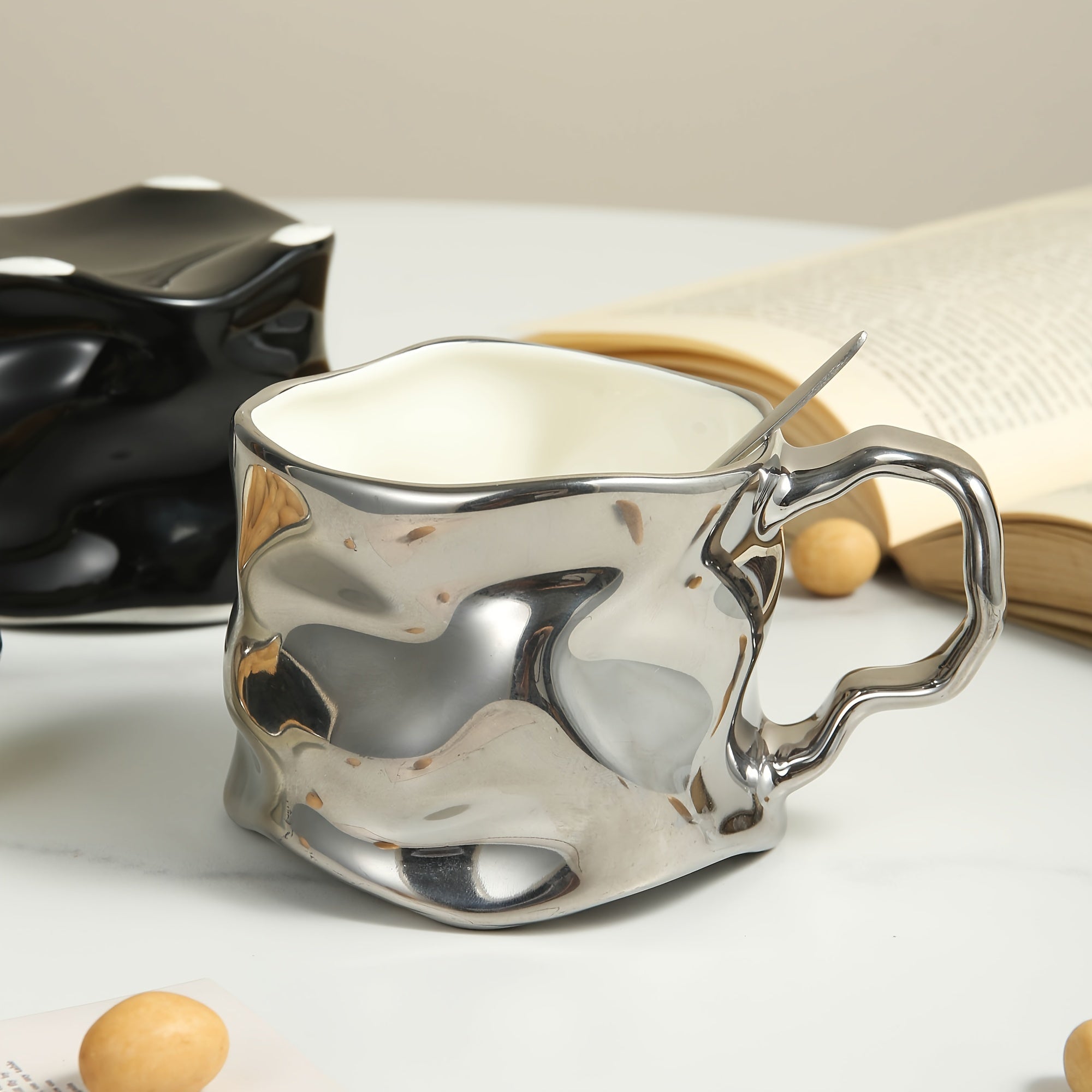[Creative Crinkled Ceramic Coffee Cup] LJ031-LJ032 Creative Crinkled Ceramic Cup, Mug, Coffee Cup