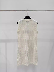 Cut-out embossed knitted dress