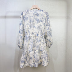 Floral printed women's short dress