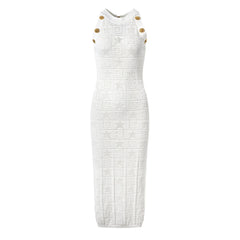 2024 Spring/Summer New Metal Buckle Sleeveless Dress