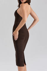 Livette - Halter Bodycon Midi Bandage Dress