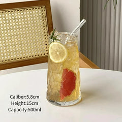 Creative Diamond Glasses Cup Ice American Coffee Cups Juice Cold Drink Cup Water Glass Cups With Straw Drinkware Accessories