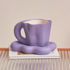 Ceramic Mug with Saucer Coffee Cups and Saucers Home Office Tea Cup Coffee Cups Korean Mug Ceramic Plate