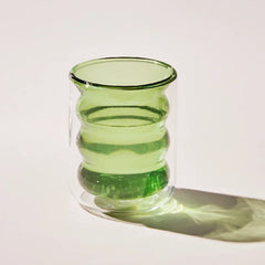 Colored Double Layer Glass Cup Tumbler Nordic Home Double Glass Coffee Milk Juice Tea Cup Coffee Mug Heat Resistant