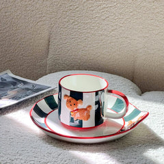 Mugs Water Cup Mark Cup Korean Cute Hand Painted Birthday Dog Ceramic Coffee Cups Set Stanley Cups Coffee Mug Kitchen Drinkware