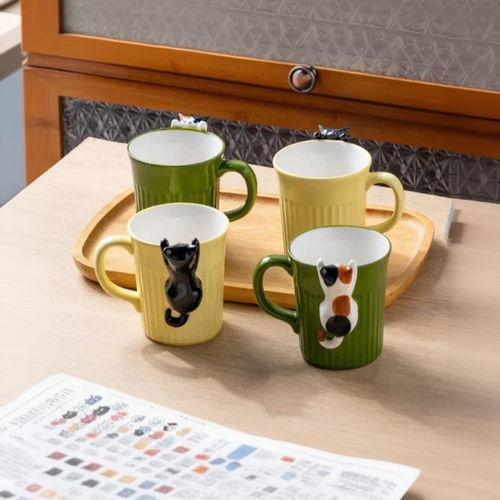 Cartoon Cute Cat Ceramic Mug Creative Office Water Cup Home Breakfast Milk Cup Couple Afternoon Tea Coffee Cup Friend Gift