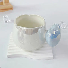 380ml Ceramic Love Love Coffee Cup Exquisite Color Mug for Couples Home Latte Latte Coffee Cup Saucer with Spoon Breakfast Mug