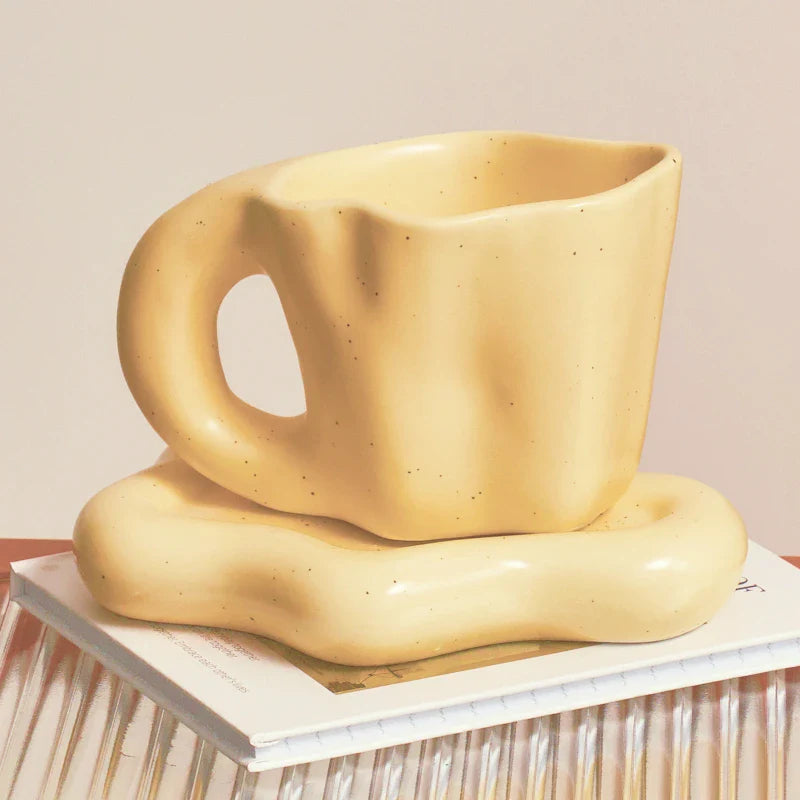 Ceramic Mug with Saucer Coffee Cups and Saucers Home Office Tea Cup Coffee Cups Korean Mug Ceramic Plate