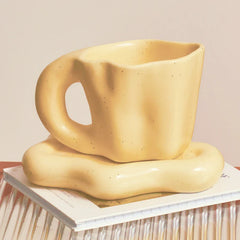 Ceramic Mug with Saucer Coffee Cups and Saucers Home Office Tea Cup Coffee Cups Korean Mug Ceramic Plate