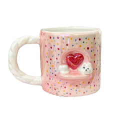 Adorable Relievo Dog Ceramic Mug, Funny Puppy Coffee Cup, Cappuccino Latte Tea Ice Cream Drinkware Gifts Home Kitchen Mugs