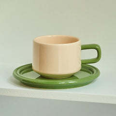 1PC Coffee Cup and saucer Set Ceramic Mug for Family Tea Cup Set Cups and Mugs Drinkware  Korean Coffee Cups