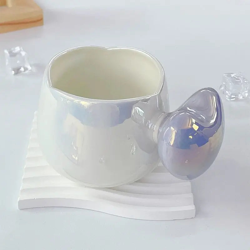 380ml Ceramic Love Love Coffee Cup Exquisite Color Mug for Couples Home Latte Latte Coffee Cup Saucer with Spoon Breakfast Mug
