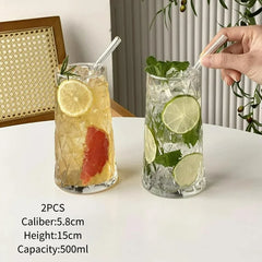 Creative Diamond Glasses Cup Ice American Coffee Cups Juice Cold Drink Cup Water Glass Cups With Straw Drinkware Accessories