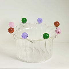 Crown Bowl Salad Bowl Cute Bowl Fruit Plate Dish Glass Bowl Snack Candy Cake Bowl Ice Cream Cup Fruit Bowl Home Decor Storage