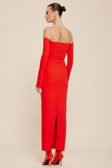 Kristie Midi Dress - Cherry Red
